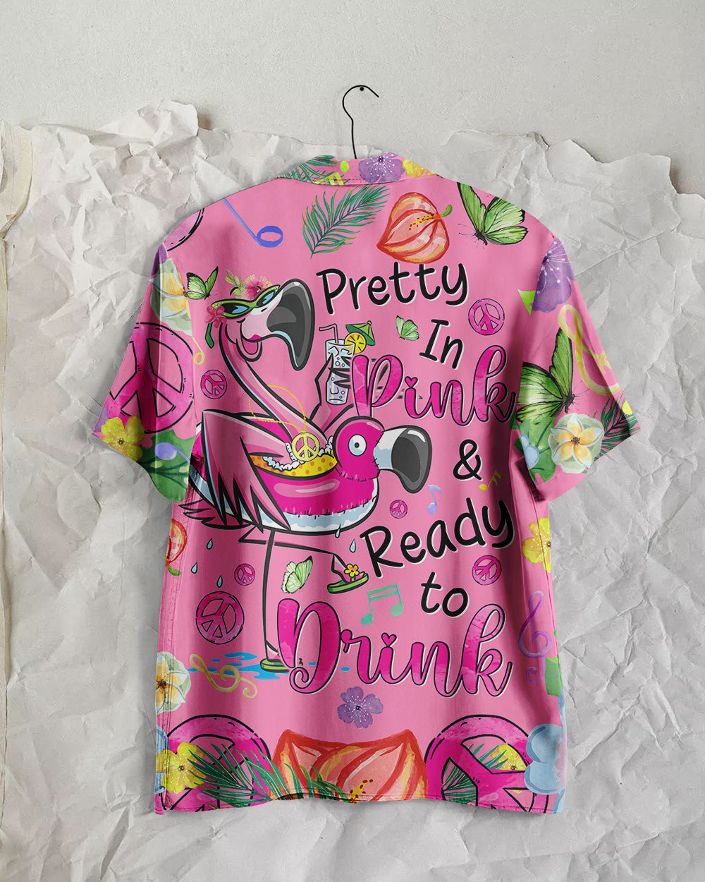 PRETTY IN PINK FLAMINGO HAWAIIAN SHIRT - TYQY1706248