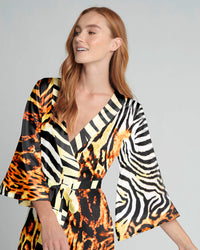 LEOPARD ZEBRA PATTERN KIMONO ROBE - TLNZ2807231