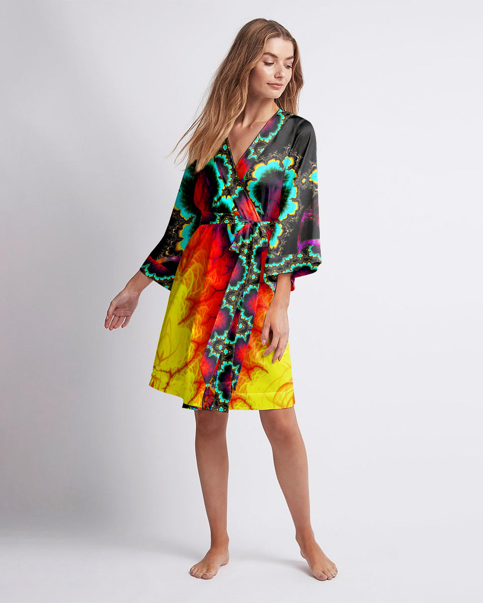 PEACE COLORFUL KIMONO ROBE - TLTW1108231 – Groovy Hippie