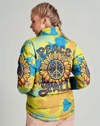 PEACE Y'ALL TIE DYE PUFFER JACKET - TLTR2009233
