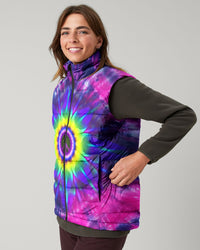 PEACE Y'ALL TIE DYE PUFFER JACKET - YHDU2009237