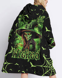 A WEE BIT WICKED HALLOWEEN SHERPA BLANKET HOODIE - TYTD1608236