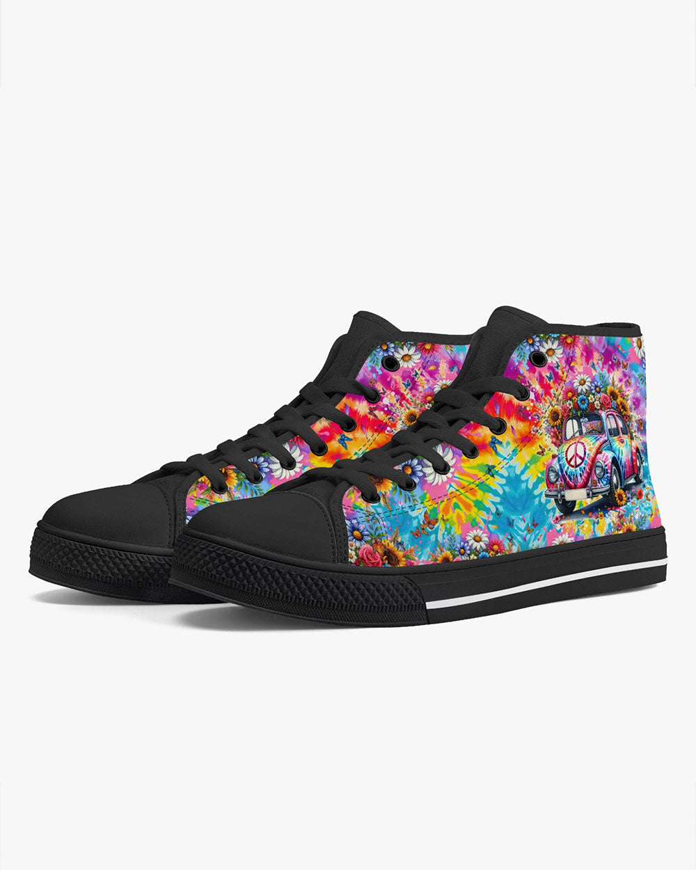 RUNNING AGAINST THE WIND TIE DYE HIGH TOP CANVAS SHOES - TYTM1801243