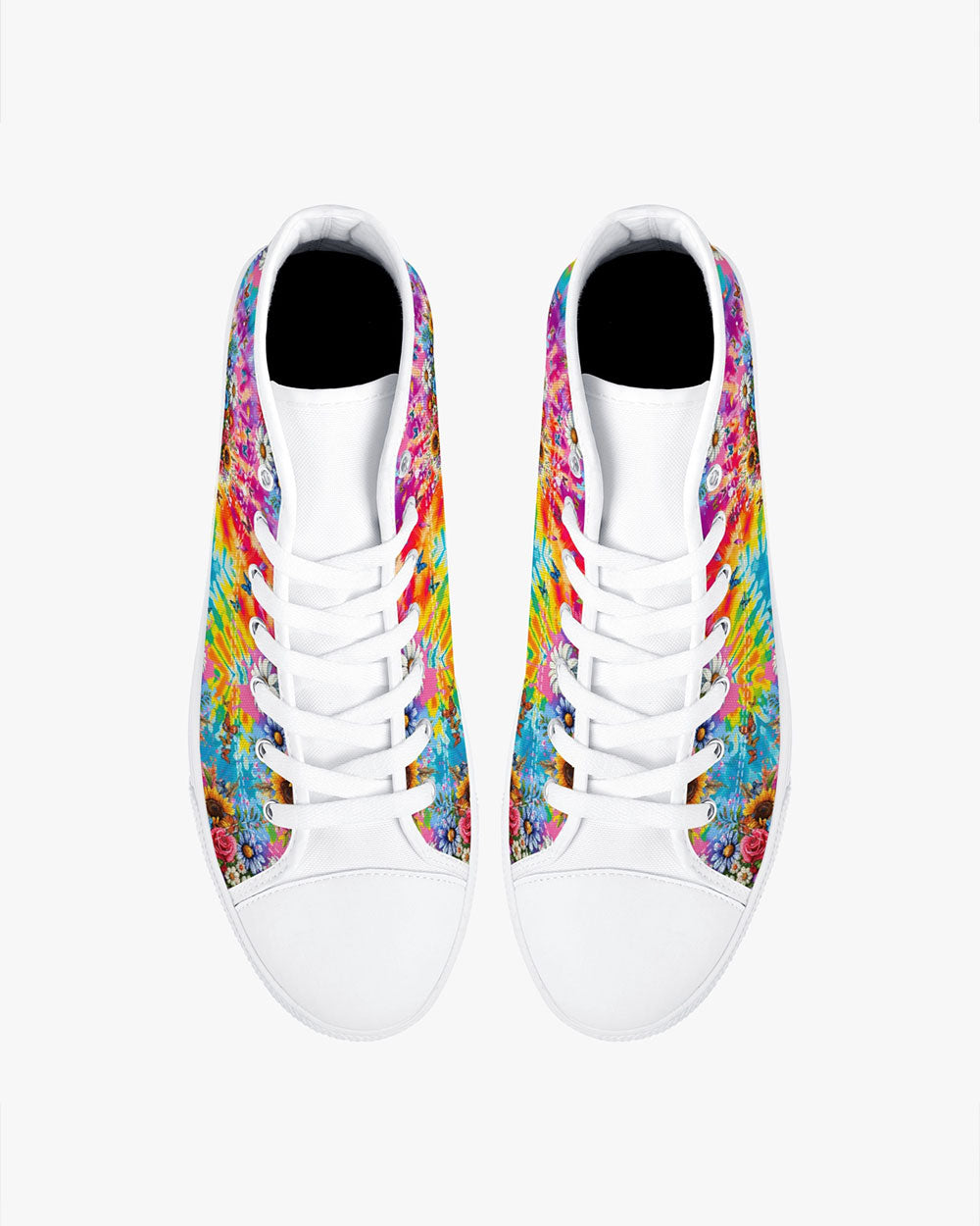 RUNNING AGAINST THE WIND TIE DYE HIGH TOP CANVAS SHOES - TYTM1801243