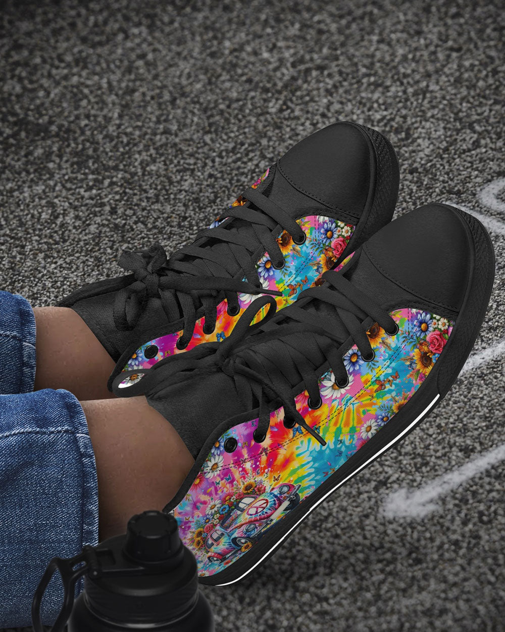 RUNNING AGAINST THE WIND TIE DYE HIGH TOP CANVAS SHOES - TYTM1801243