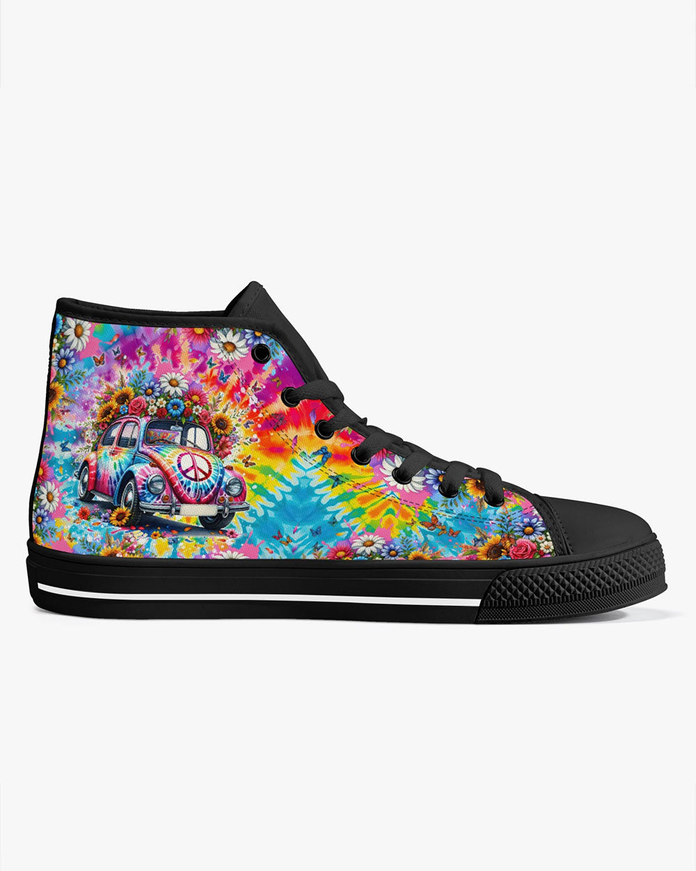 RUNNING AGAINST THE WIND TIE DYE HIGH TOP CANVAS SHOES - TYTM1801243