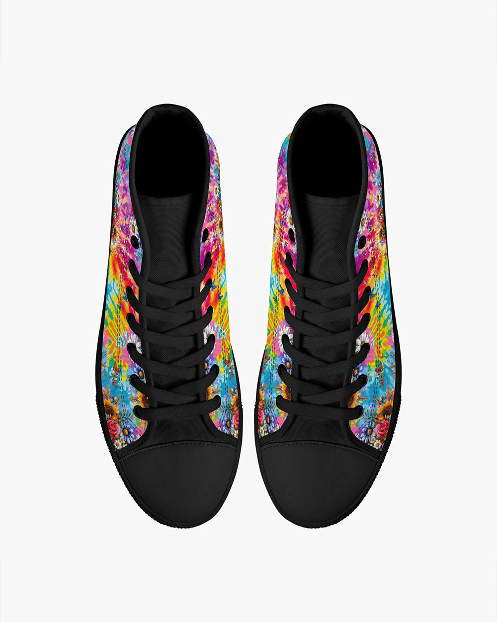 RUNNING AGAINST THE WIND TIE DYE HIGH TOP CANVAS SHOES - TYTM1801243