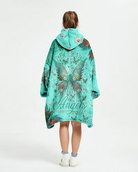 I BELIEVE THERE ARE ANGELS AMONG US WINGS SHERPA BLANKET HOODIE - TLNO1811241