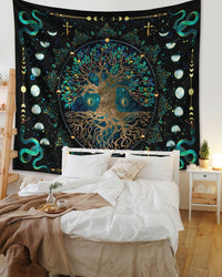 LIFE TREE MOON AND STARS TAPESTRY - YHDU2007233