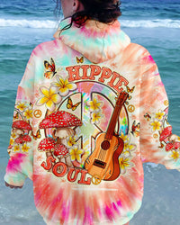 HIPPIE SOUL PEACE GUITAR TIE DYE ALL OVER PRINT - TLNO0212231
