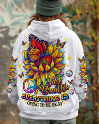JUST BREATHE BUTTERFLY SUNFLOWER ALL OVER PRINT - TLNO270261