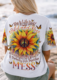 SHE IS LIFE ITSELF SUNFLOWER ALL OVER PRINT - TLNO1505231