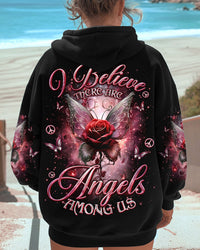 I BELIEVE THERE ARE ANGELS AMONG US WINGS ROSE ALL OVER PRINT - TLNO1712242