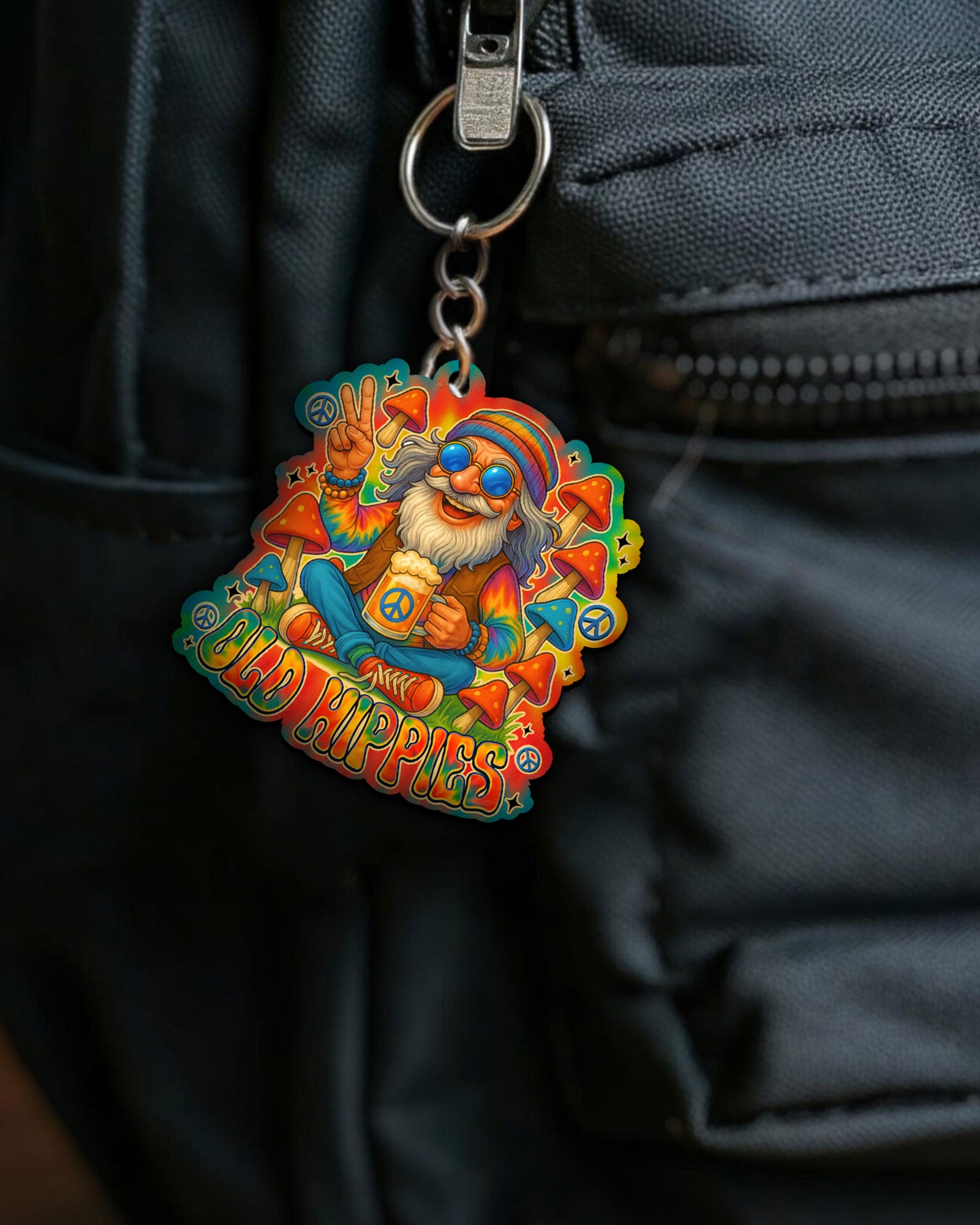 OLD HIPPIES TIE DYE ORNAMENT & KEYCHAIN - TYTM1507256