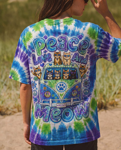 PEACE LOVE AND MEOW CAT VAN ALL OVER PRINT - KMTM3107262