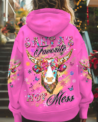SANTA'S FAVORITE HOT MESS COW CHRISTMAS ALL OVER PRINT  - TLDU1111244