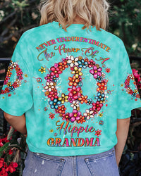 NEVER UNDERESTIMATE HIPPIE GRANDMA ALL OVER PRINT - YHDU1506233
