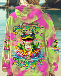 (HOT DEAL) DON'T WORRY BE HAPPY FROG ALL OVER PRINT - YHDU2811243