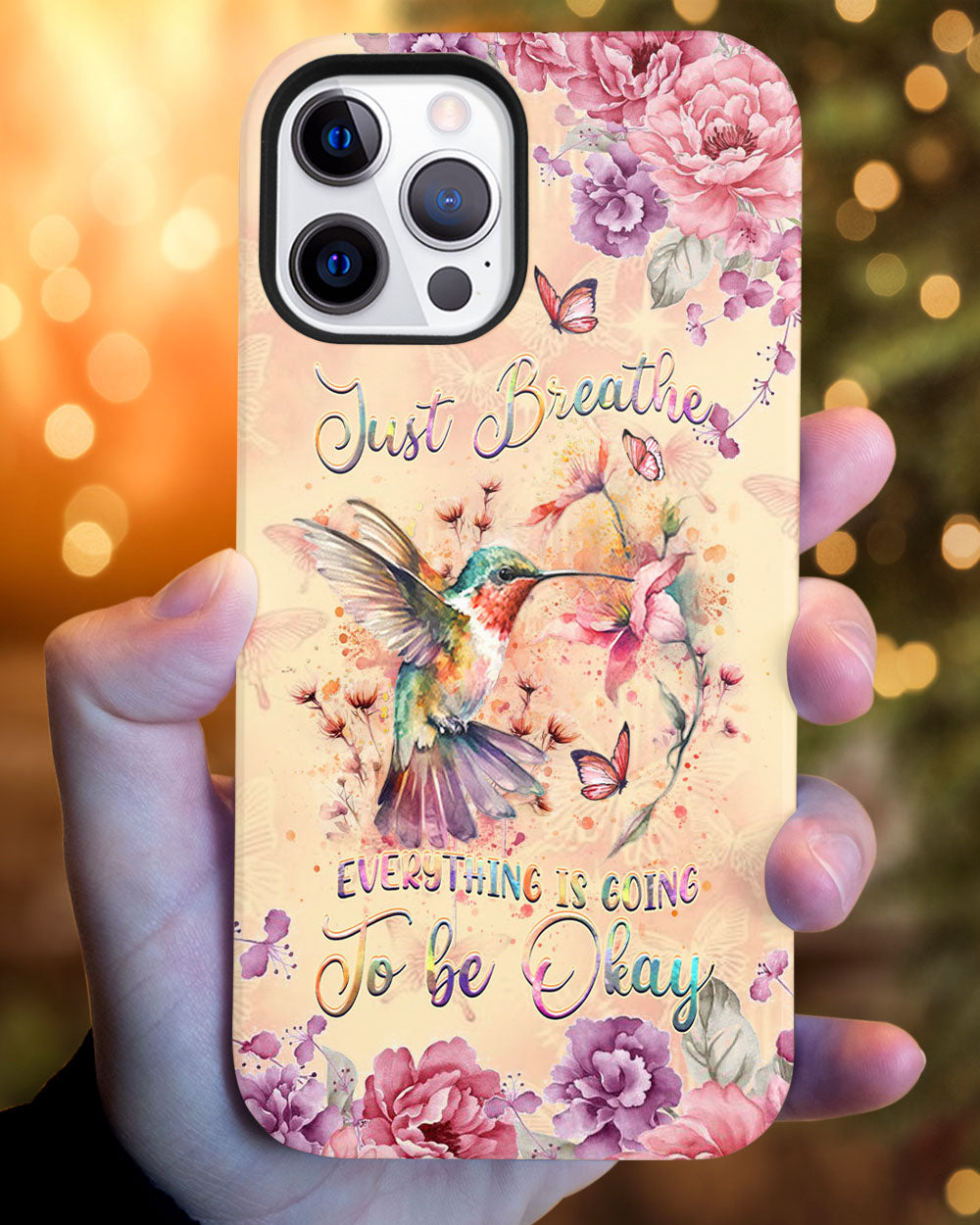 JUST BREATHE HUMMINGBIRD PHONE CASE - YHDU2803244