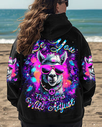 BE YOU THE WORLD WILL ADJUST LLAMA ALL OVER PRINT - YHDU2201253
