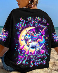 FLY ME TO THE MOON UNICORN ALL OVER PRINT - YHDU1207241