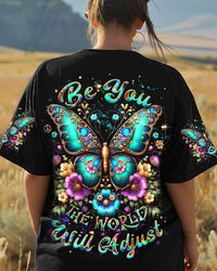 BE YOU THE WORLD WILL ADJUST BUTTERFLY ALL OVER PRINT - YHDU3103252