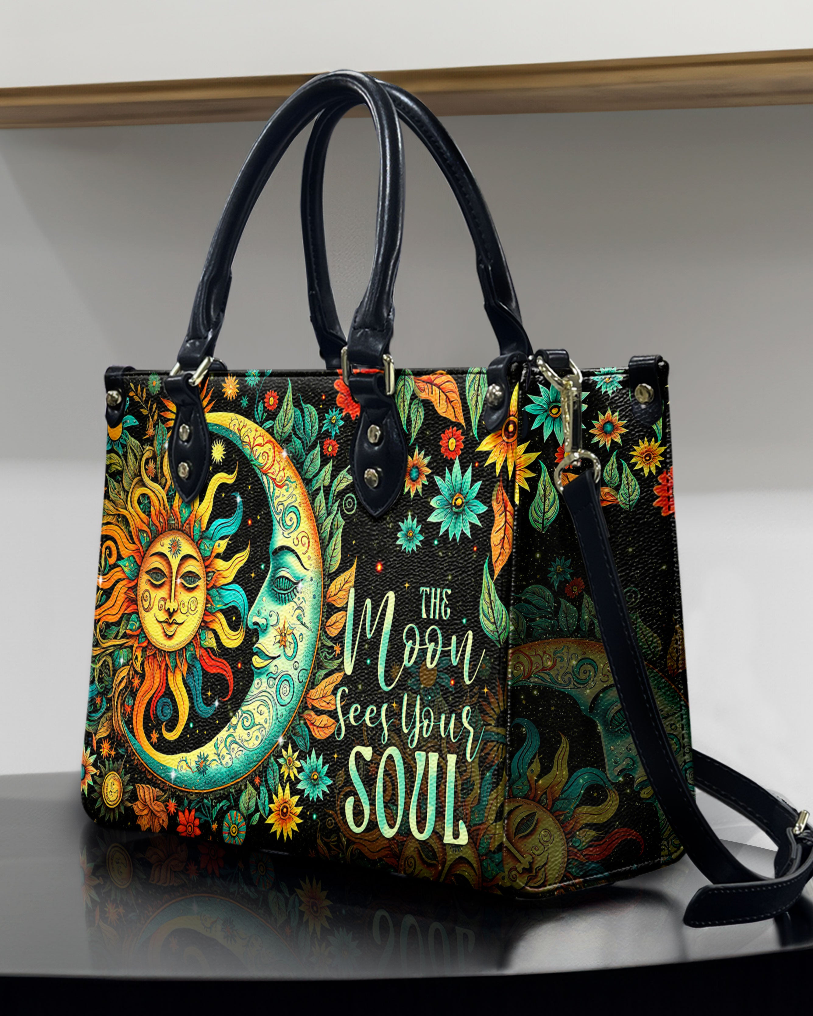 THE MOON SEES YOUR SOUL LEATHER HANDBAG - TYTM2503243