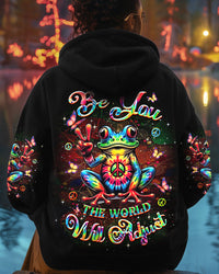 BE YOU THE WORLD WILL ADJUST FROG ALL OVER PRINT - YHDU2211242