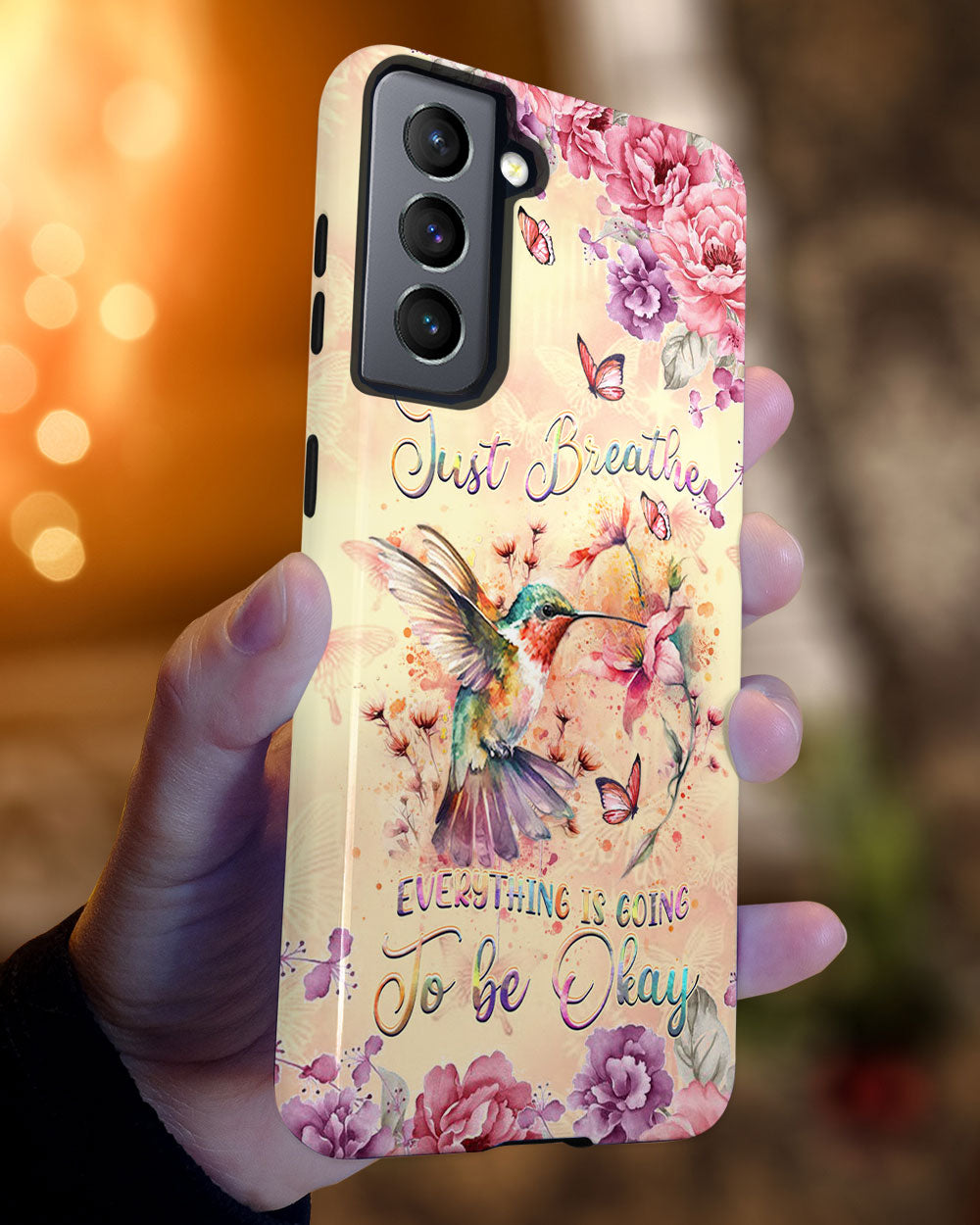 JUST BREATHE HUMMINGBIRD PHONE CASE - YHDU2803244