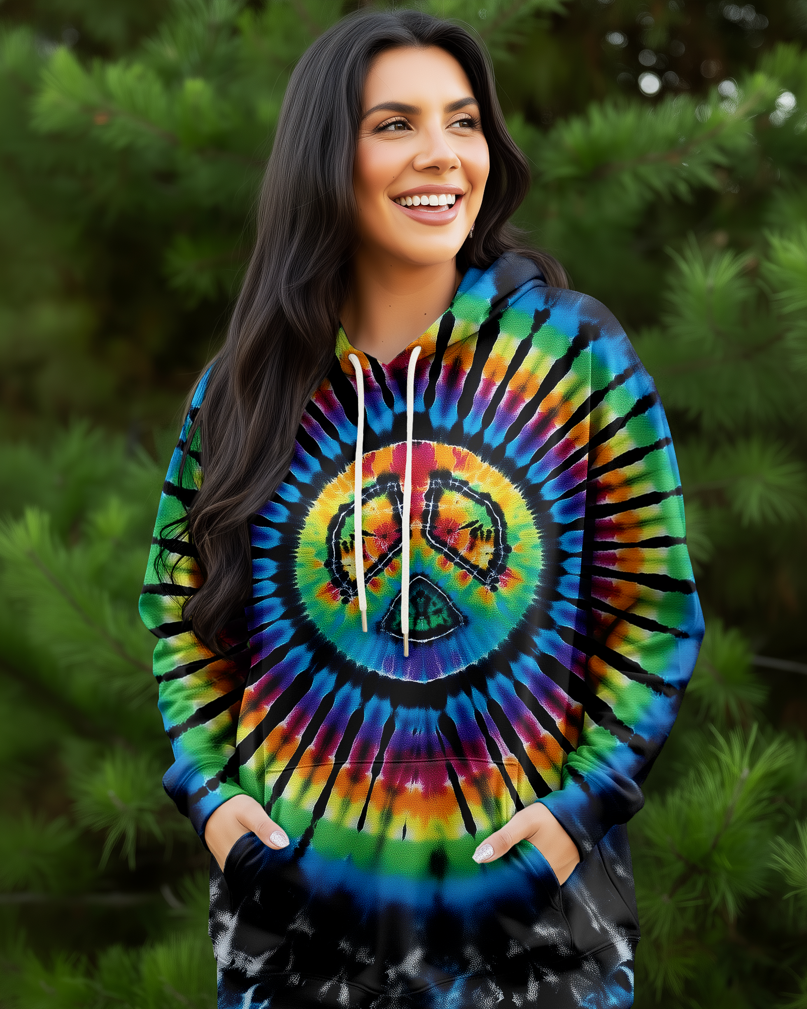 RAINBOW PEACE TIE DYE ALL OVER PRINT - KMTM05112510