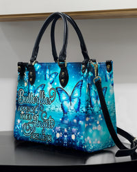 BUTTERFLIES APPEAR WHEN ANGELS ARE NEAR LEATHER HANDBAG - YHDU1107242