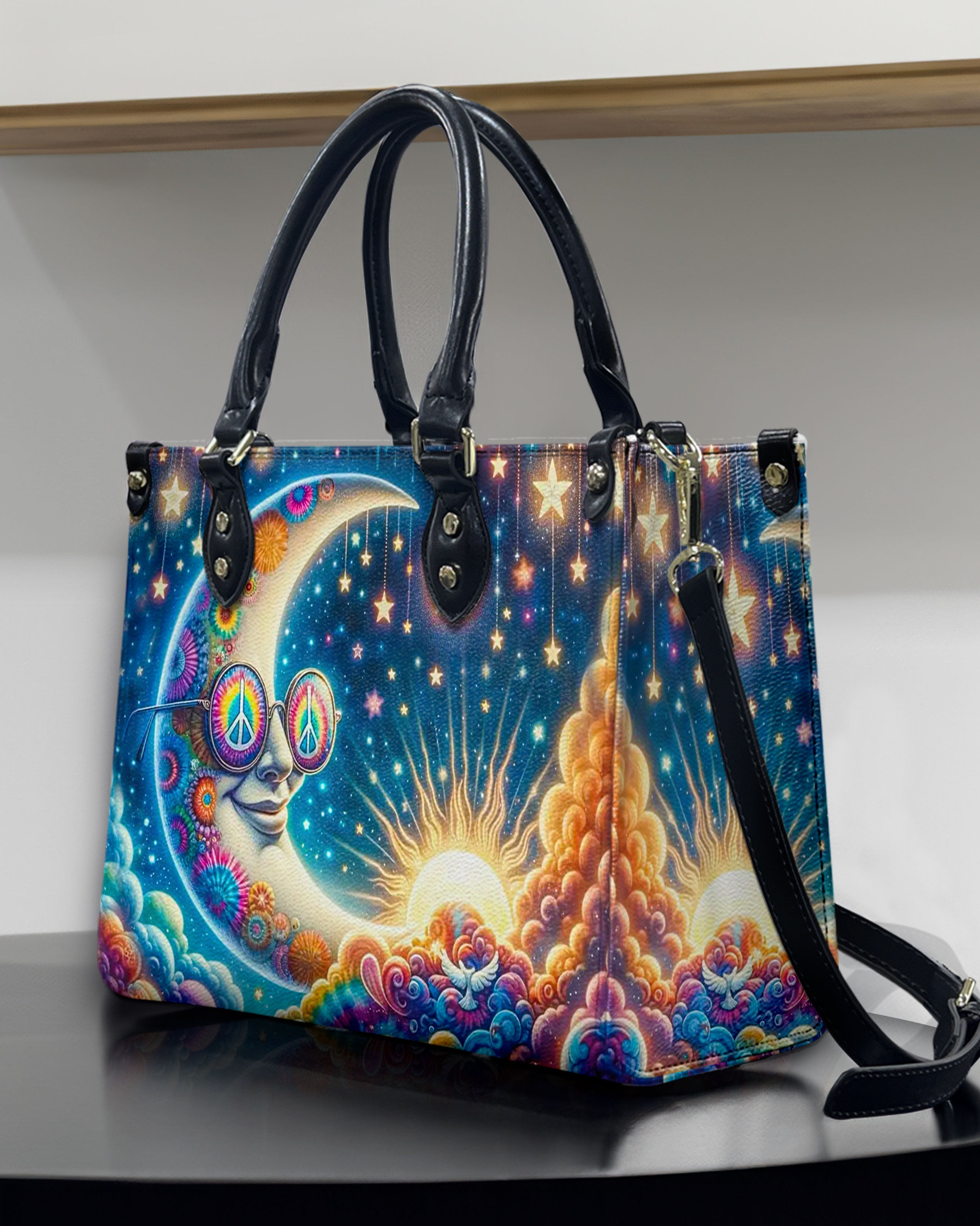 HIPPIE MOON STARS LEATHER HANDBAG - YHDU0909244