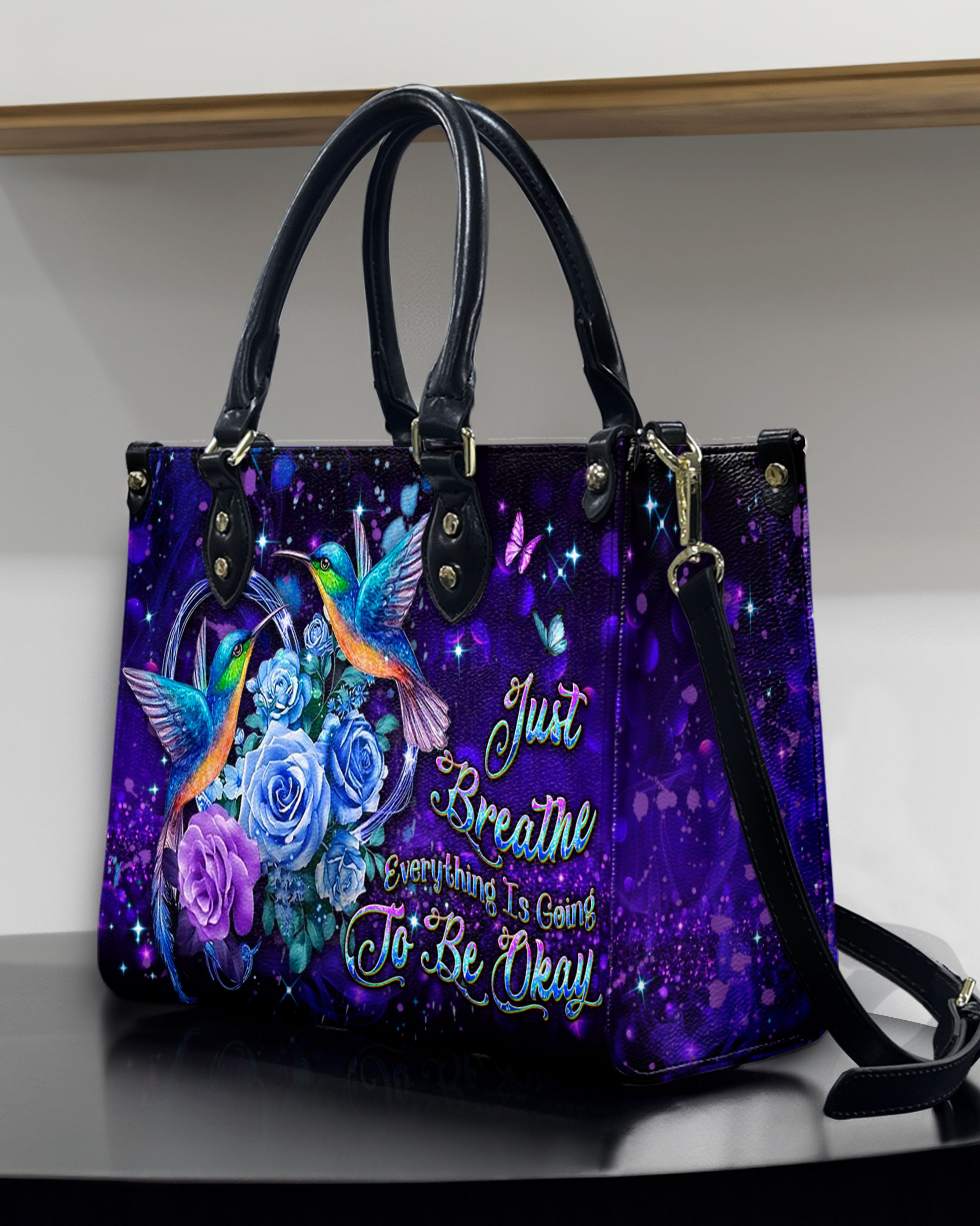 JUST BREATHE HUMMINGBIRD LEATHER HANDBAG - YHDU0210244