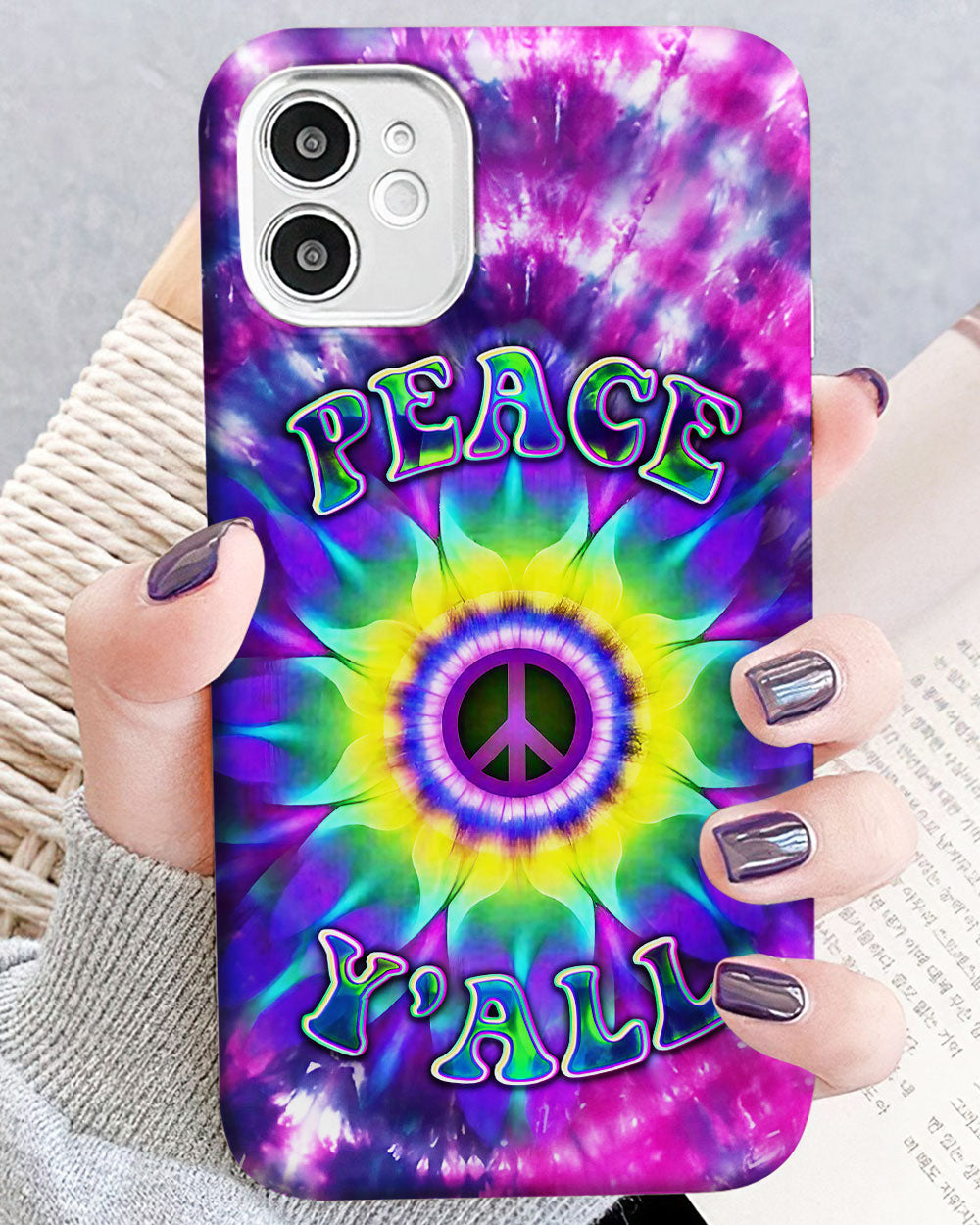 PEACE Y'ALL TIE DYE PHONE CASE - YHDU2906235