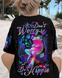 DON'T WORRY BE HIPPIE FROG ALL OVER PRINT - YHDU2006233