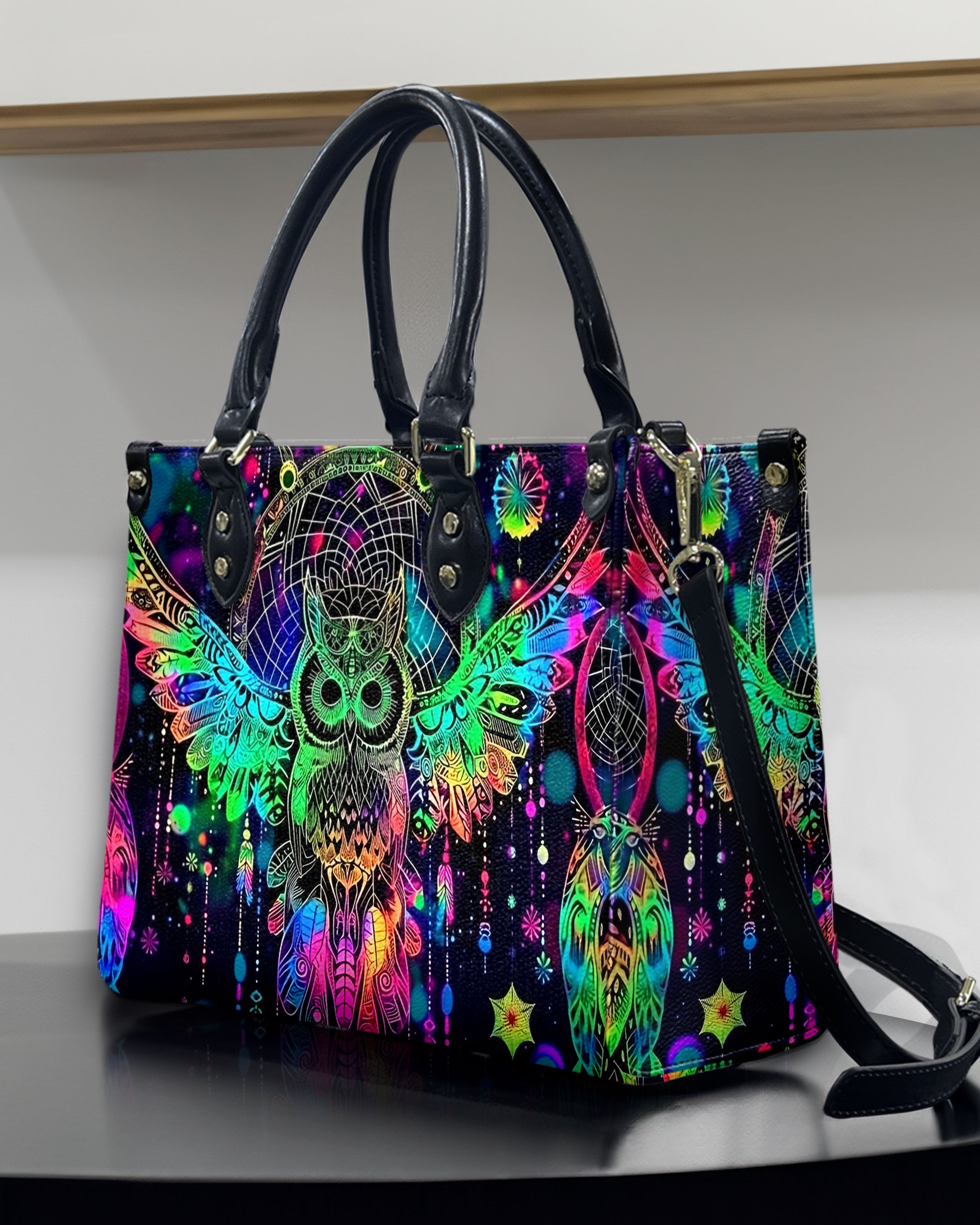 HIPPIE OWL LEATHER HANDBAG - YHDU2908244