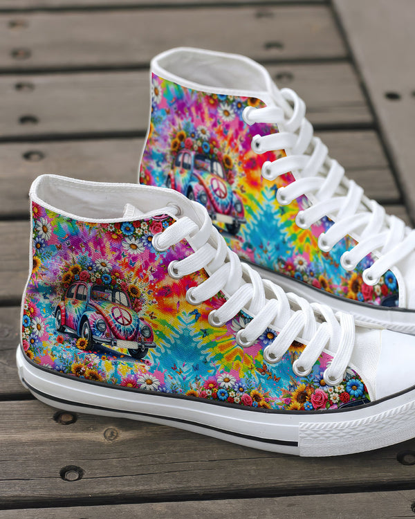 RUNNING AGAINST THE WIND TIE DYE HIGH TOP CANVAS SHOES - TYTM1801243