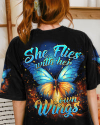 SHE FLIES WITH HER OWN WINGS BUTTERFLY ALL OVER PRINT - TYTM2507233