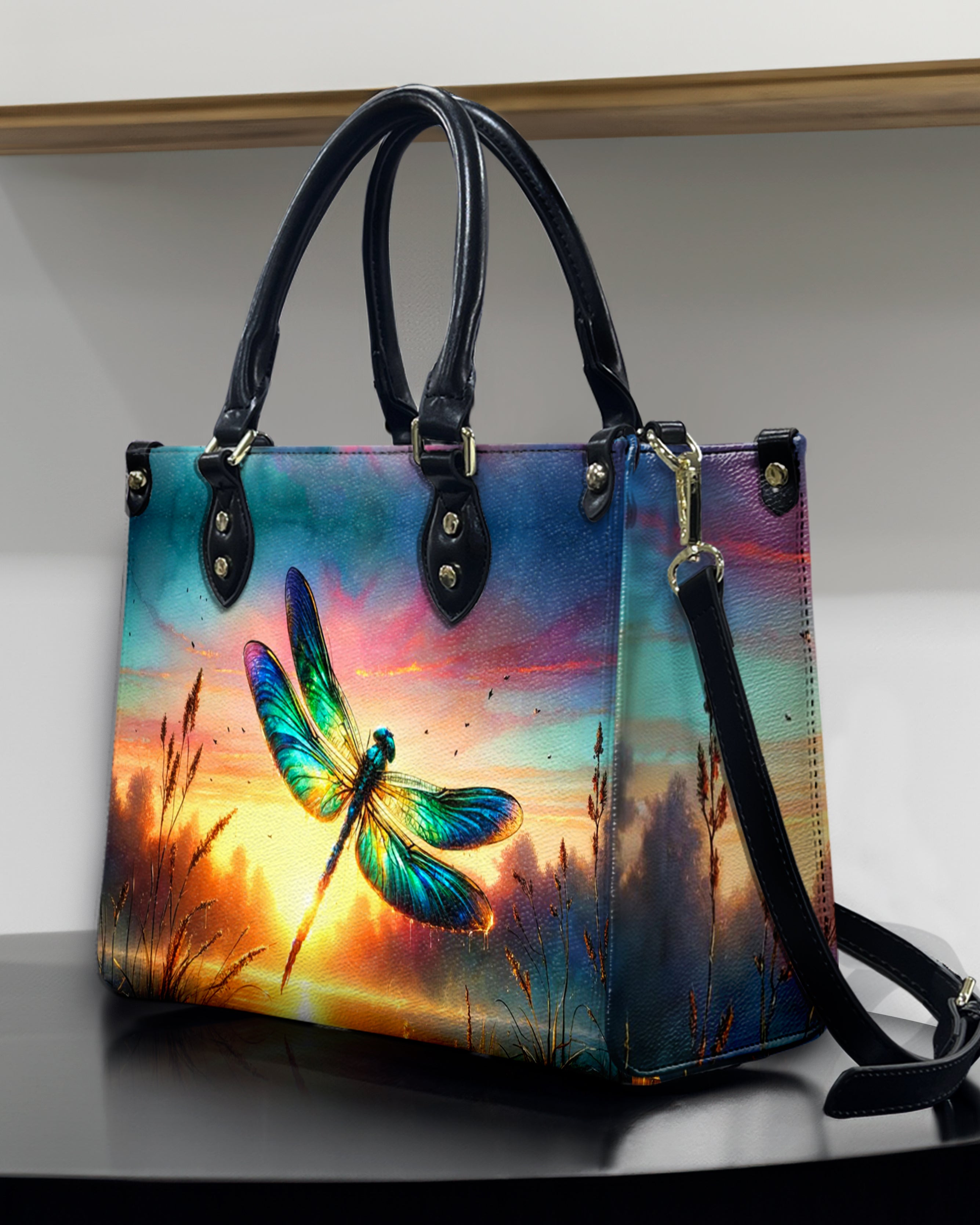 MESMERIZING DRAGONFLY LEATHER HANDBAG - YHDU2011244