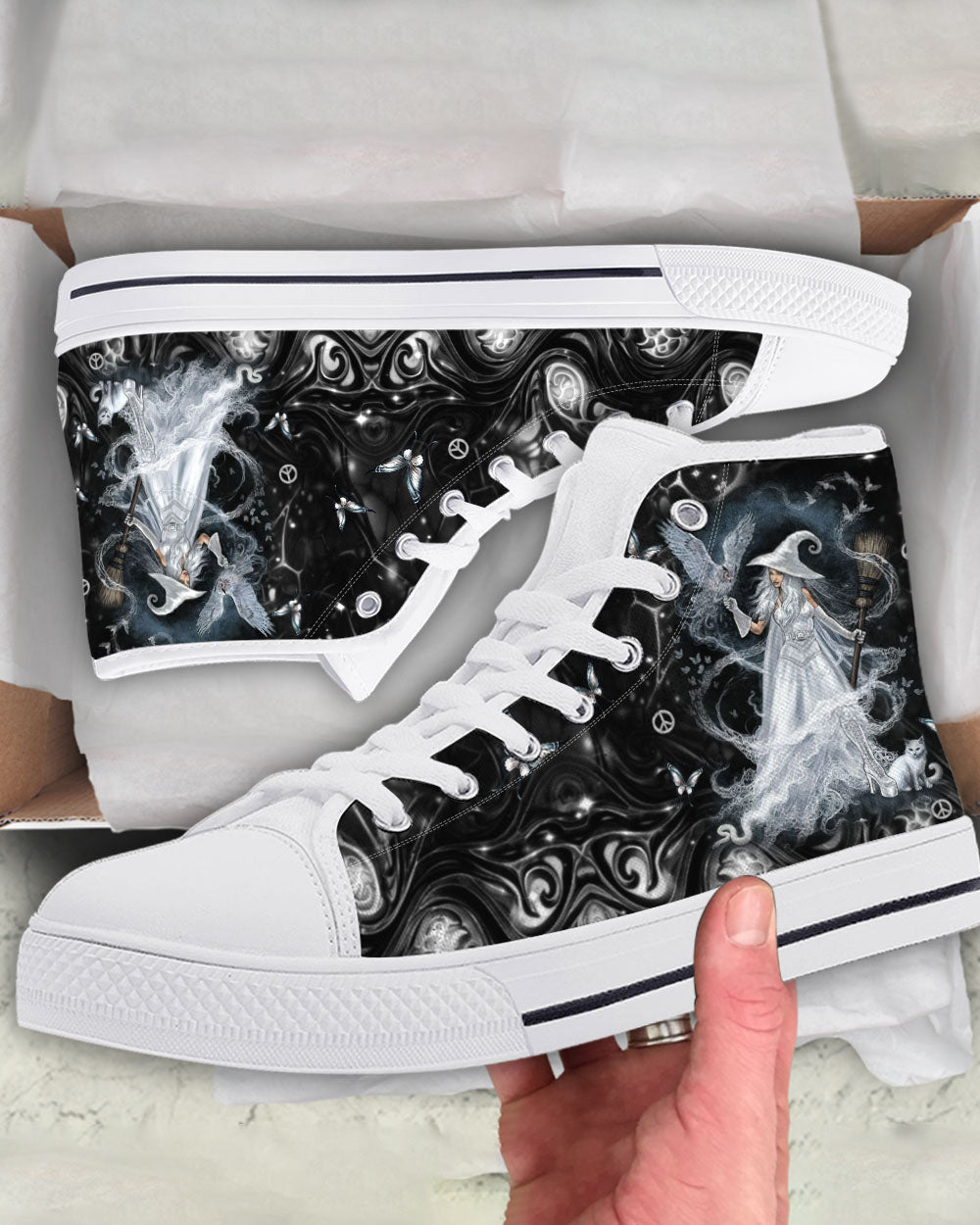 SPIRIT OF A WITCH HALLOWEEN HIGH TOP CANVAS SHOES - YHDU2609246