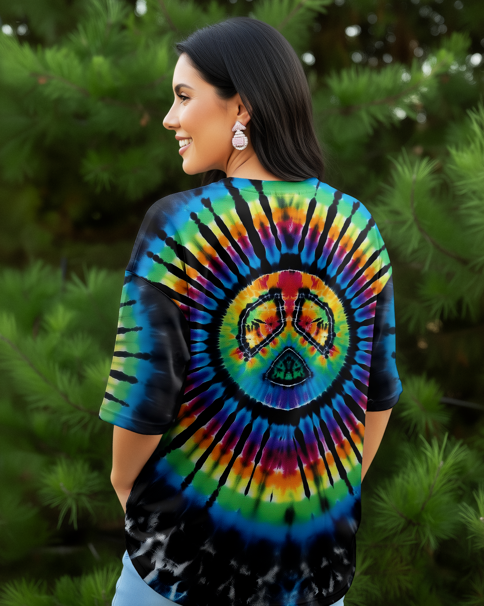 RAINBOW PEACE TIE DYE ALL OVER PRINT - KMTM05112510