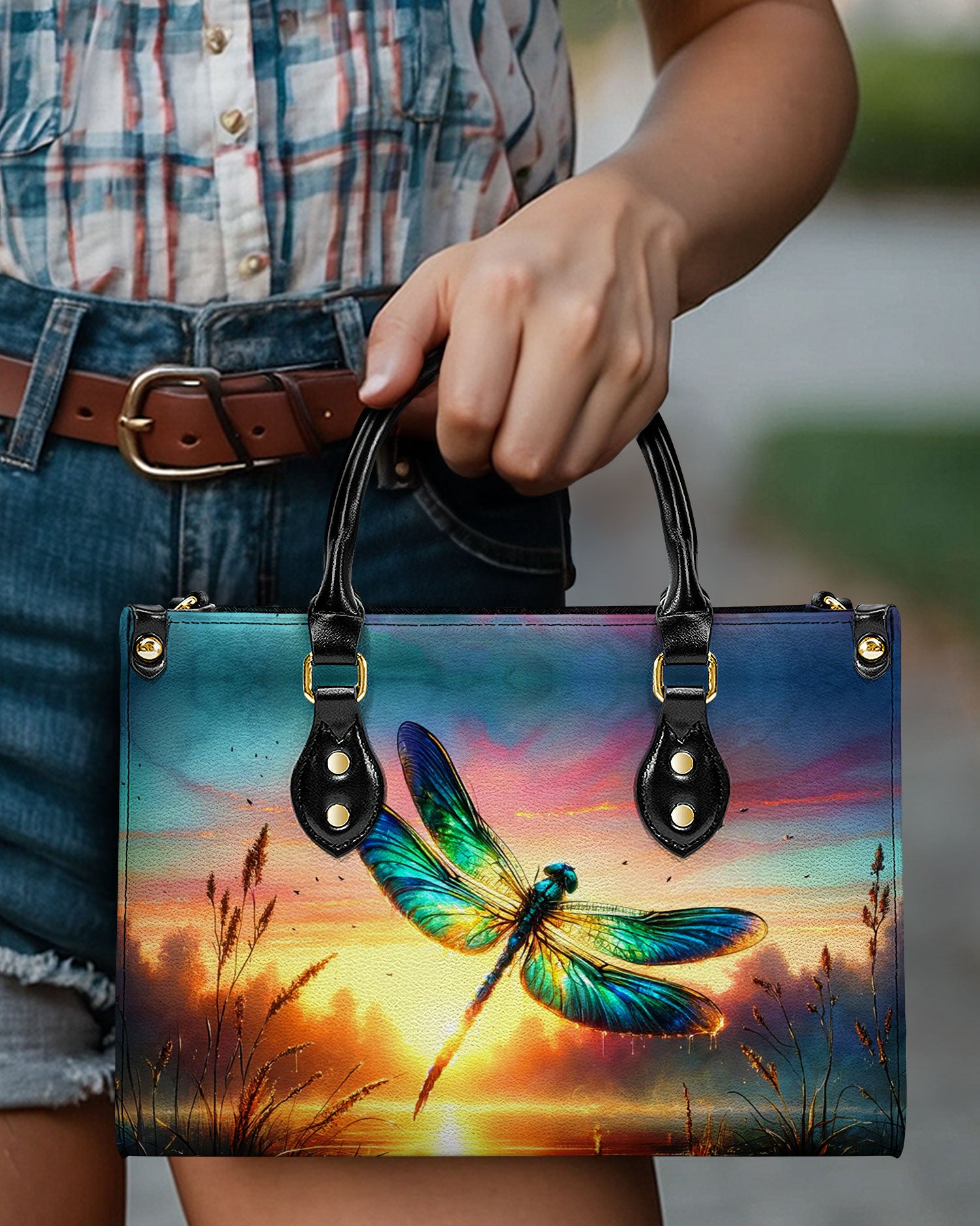 MESMERIZING DRAGONFLY LEATHER HANDBAG - YHDU2011244