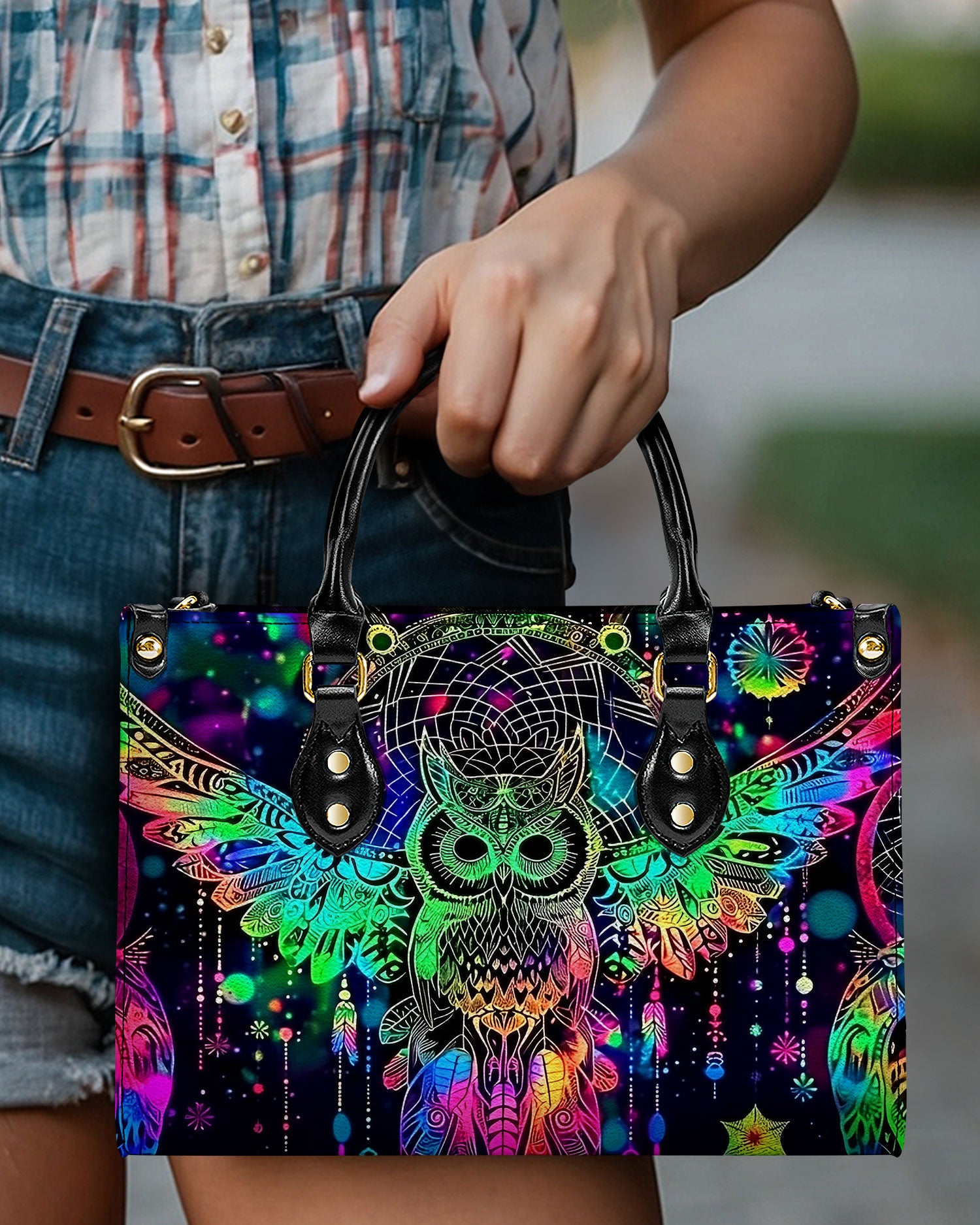 HIPPIE OWL LEATHER HANDBAG - YHDU2908244