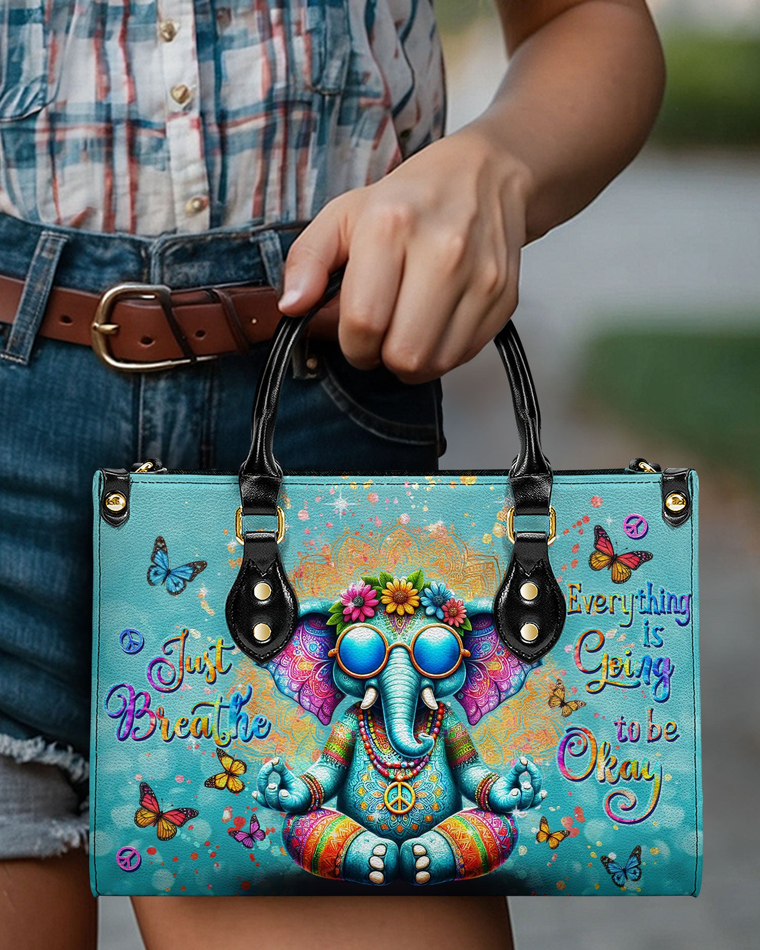 JUST BREATHE ELEPHANT LEATHER HANDBAG - YHDU0208241