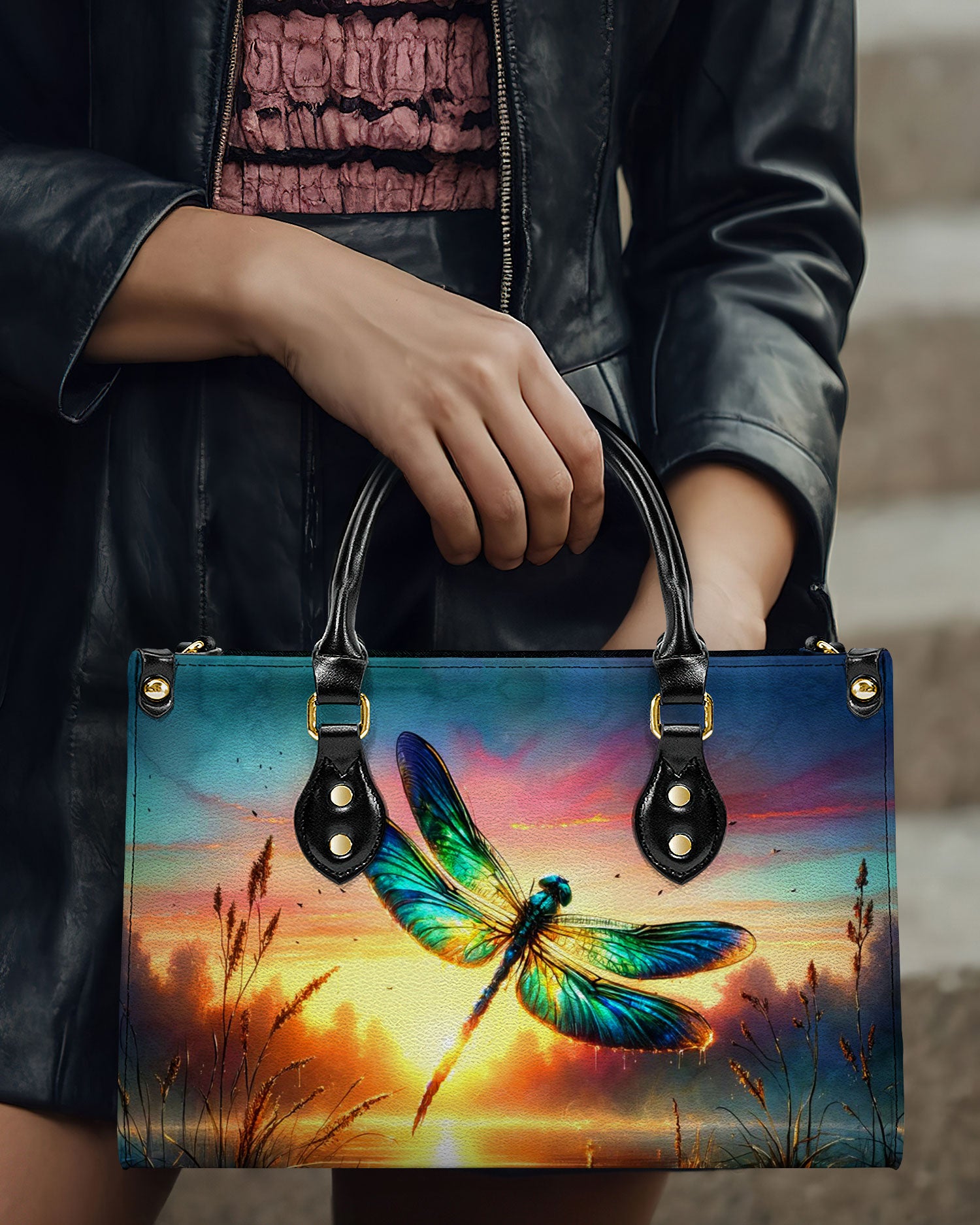 MESMERIZING DRAGONFLY LEATHER HANDBAG - YHDU2011244