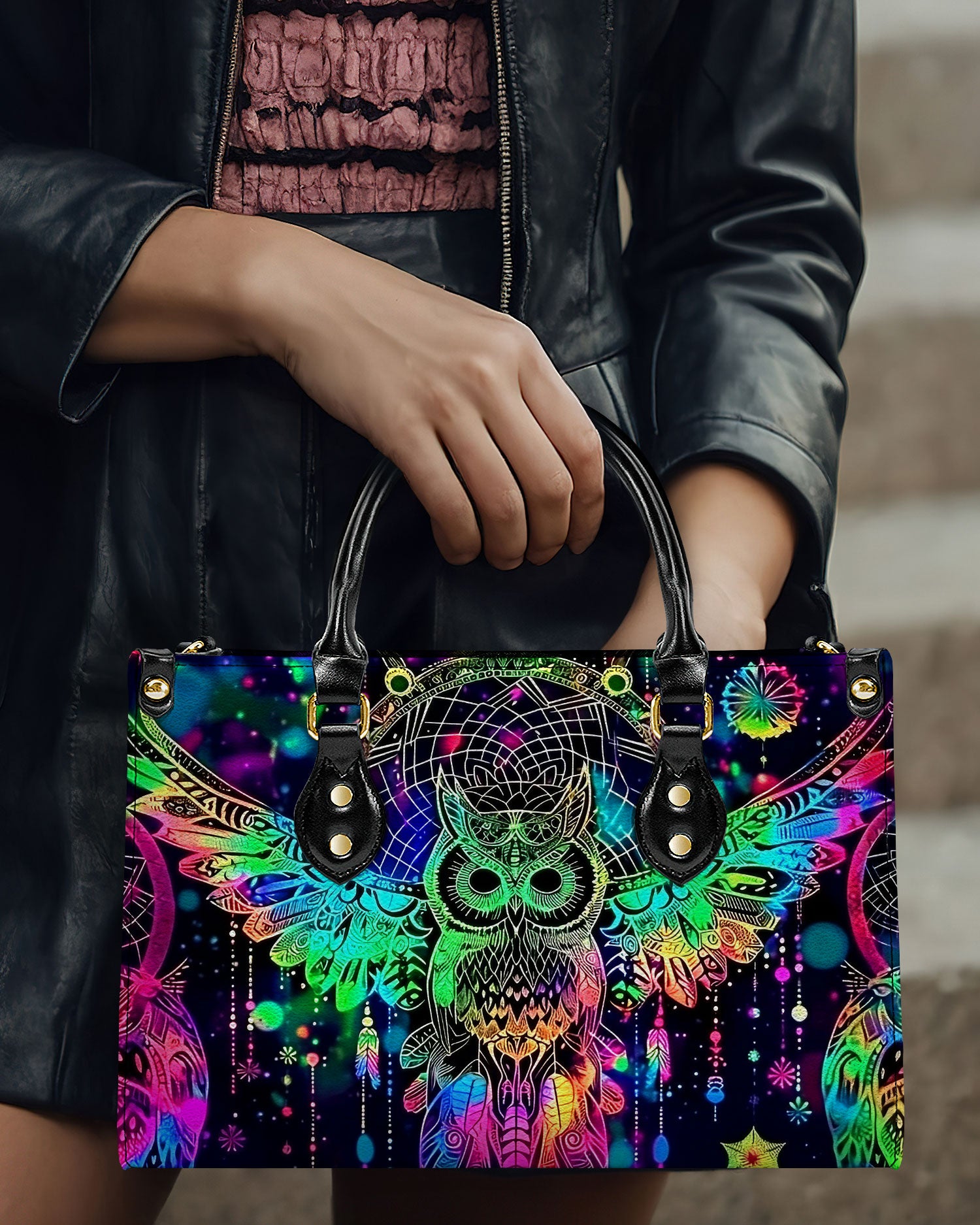 HIPPIE OWL LEATHER HANDBAG - YHDU2908244