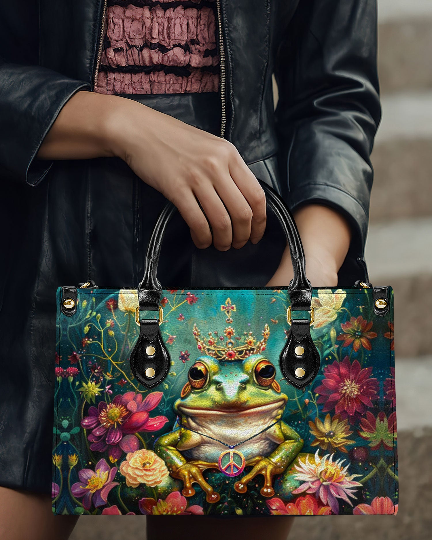 QUEEN FROG LEATHER HANDBAG - YHDU1508242