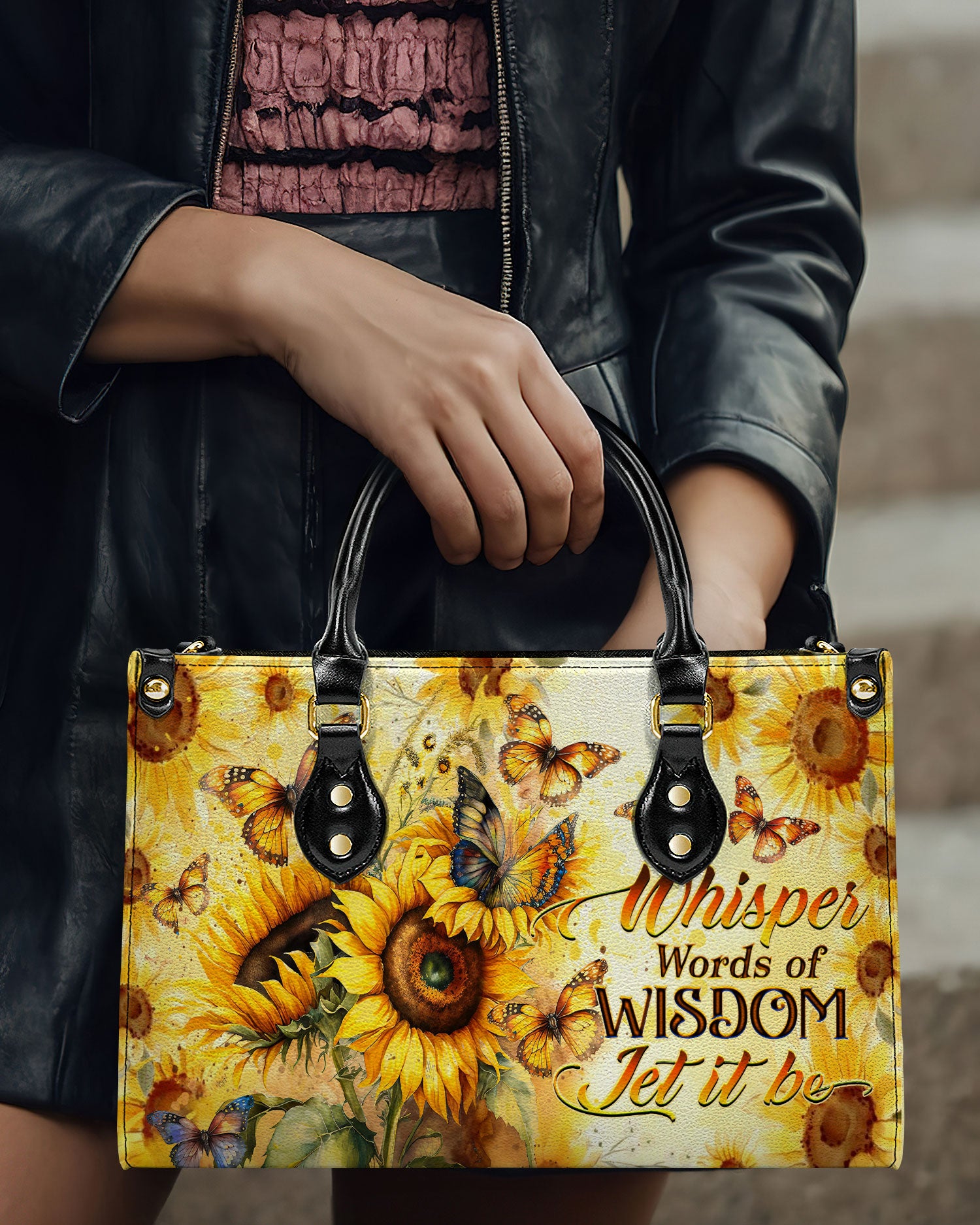 WHISPER WORDS OF WISDOM SUNFLOWER LEATHER HANDBAG - YHDU1510244