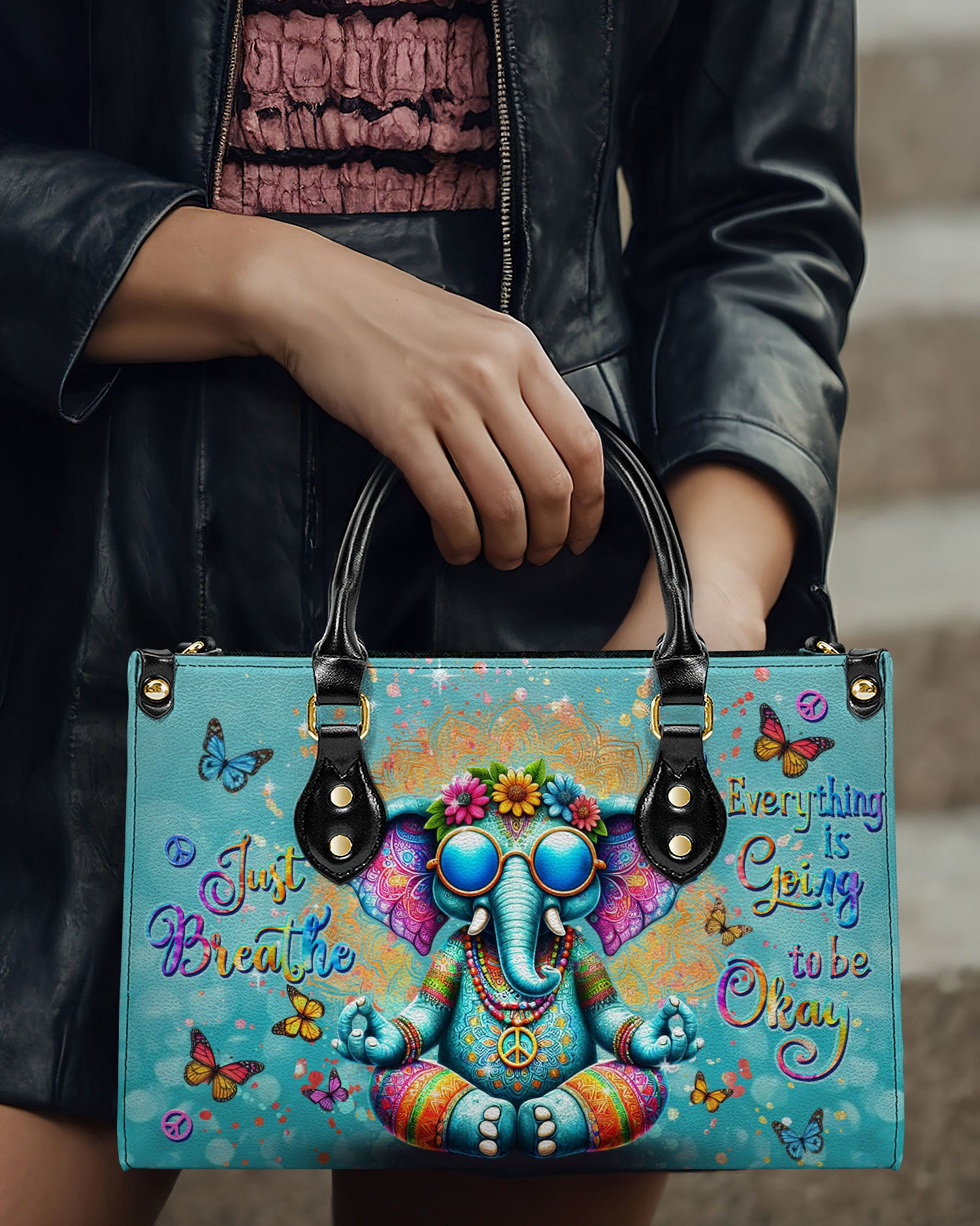 JUST BREATHE ELEPHANT LEATHER HANDBAG - YHDU0208241