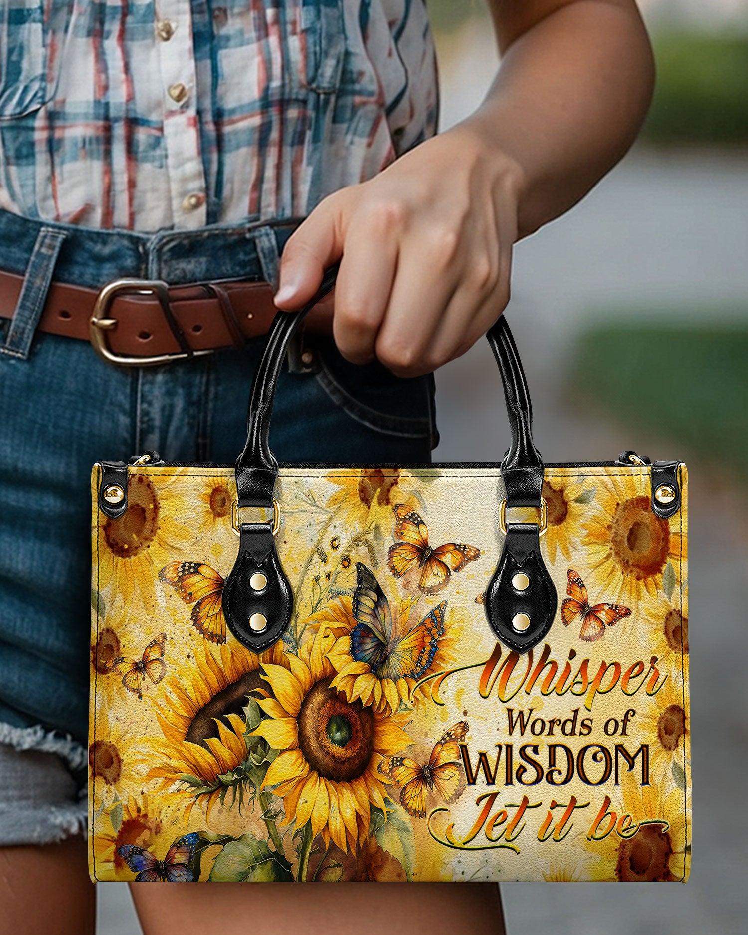 WHISPER WORDS OF WISDOM SUNFLOWER LEATHER HANDBAG - YHDU1510244